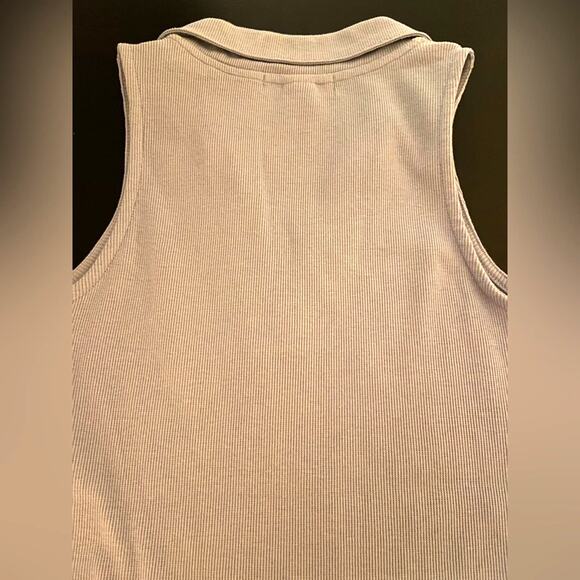 PLANET GOLD Light Blue Ribbed Cotton V-Neck Polo Dress sz L (NWT) - Picture 6 of 6